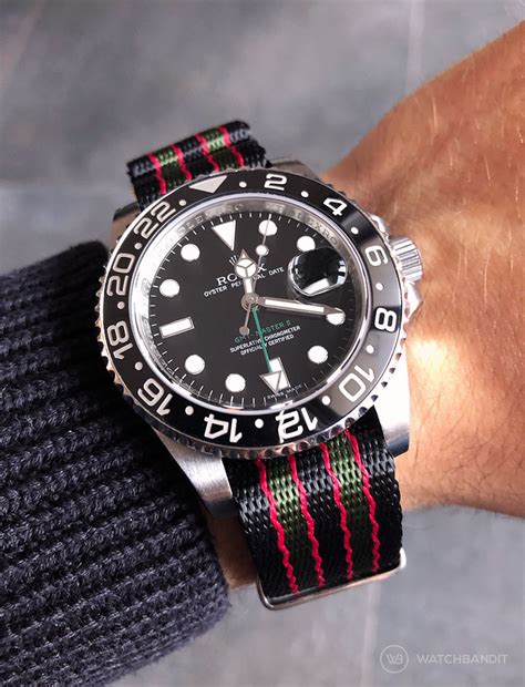 rolex gmt ii nato strap|rolex with nylon strap.